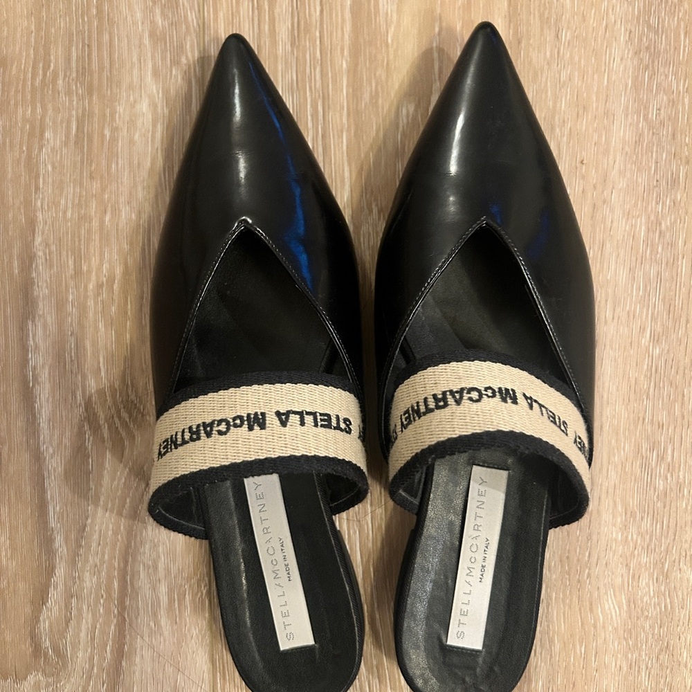 Stella McCartney Black Accent Mules Shoes Size 7